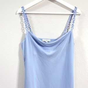 New Light blue Silk Slip Dress